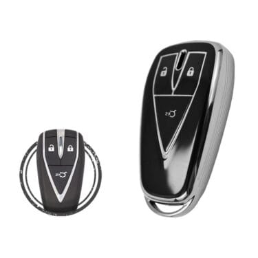 TPU Key Cover Case For Changan CS55 PLUS Smart Key Remote 3 Button Black Chrome Color