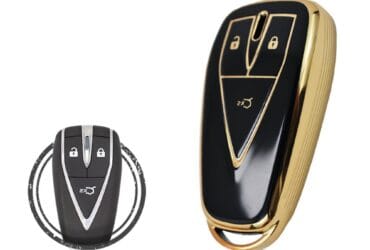 TPU Key Cover Case For Changan CS55 Plus Smart Key Remote 3 Button BLACK GOLD Color