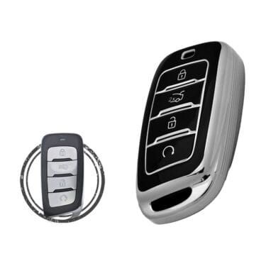 TPU Key Cover Case For Changan CS35 PLUS CS95 Smart Key Remote 4 Button Black Chrome Color