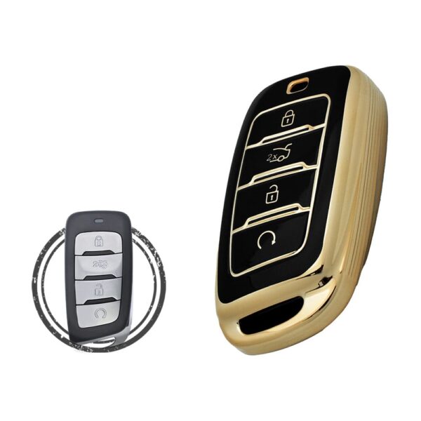 TPU Key Cover Case For Changan CS35 PLUS CS95 Smart Key Remote 4 Button BLACK GOLD Color