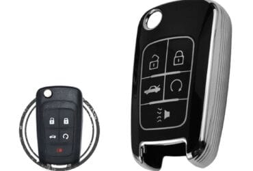 TPU Key Cover Case For Chevrolet Cruze Camaro Malibu Equinox Flip Key Remote 5 Button Black Chrome Color