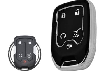 TPU Key Cover Case For Chevrolet Suburban Tahoe GMC Terrain Yukon Smart Key Remote 5 Button Black Chrome Color