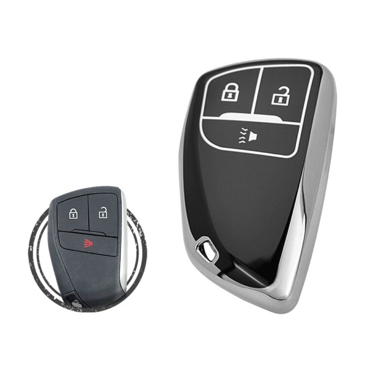 TPU Key Cover Case For Chevrolet Silverado 1500 Buick Envision Smart Key Remote 3 Button Black Chrome Color