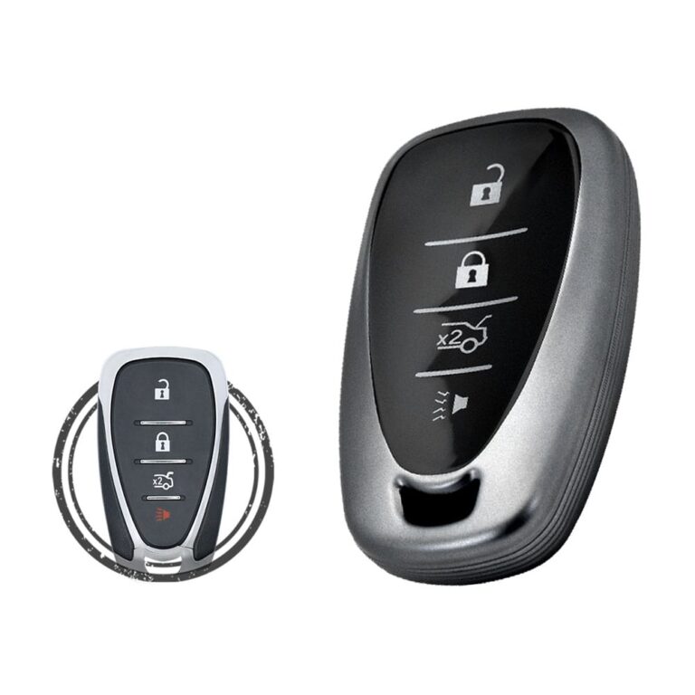 TPU Key Cover Case For Chevrolet Cruze Sonic Camaro Smart Key Remote 4 Button BLACK Metal Color