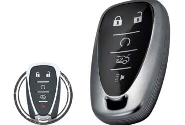 TPU Key Cover Case For Chevrolet Camaro Cruze Malibu Smart Key Remote 5 Button BLACK Metal Color