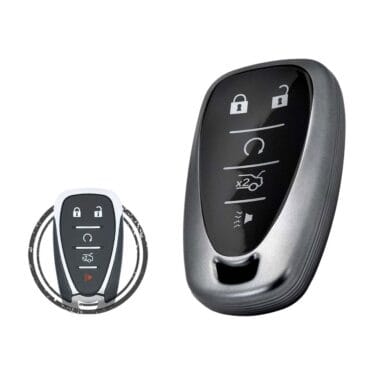 TPU Key Cover Case For Chevrolet Camaro Cruze Malibu Smart Key Remote 5 Button BLACK Metal Color
