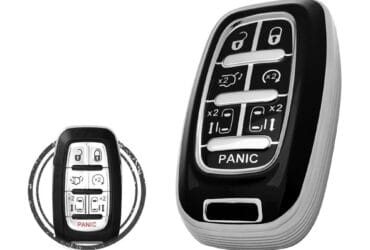Coque en TPU pour clé intelligente Chrysler Pacifica 7 boutons Couleur noir chrome