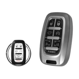 TPU Key Fob Cover Case For Chrysler Pacifica Smart Key Remote 7 Button BLACK Metal Color