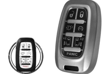 Coque en TPU pour clé intelligente Chrysler Pacifica 7 boutons Couleur métal noir