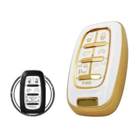 TPU Key Cover Case For Chrysler Pacifica Smart Key Remote 7 Button WHITE GOLD Color