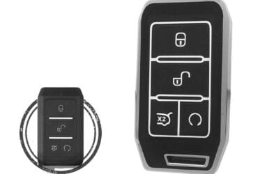 TPU Key Cover Case For BYD Qin EV E2 Yuan 535 E1 E3 Remote Key 4 Button Black Chrome Color