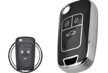 TPU Key Cover Case For Chevrolet Cruze Malibu Impala Flip Key Remote 3 Button Black Chrome Color