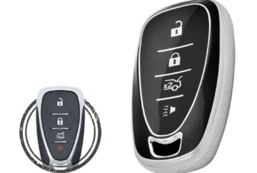 TPU Key Cover Case For Chevrolet Cruze Sonic Camaro Smart Key Remote 4 Button Black Chrome Color