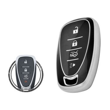 TPU Key Cover Case For Chevrolet Cruze Sonic Camaro Smart Key Remote 4 Button Black Chrome Color