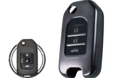 TPU Key Cover Case For Honda Flip Key Remote 3 Buttons BLACK Metal Color