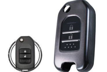 TPU Key Cover Case For Honda Flip Key Remote 2 Buttons BLACK Metal Color