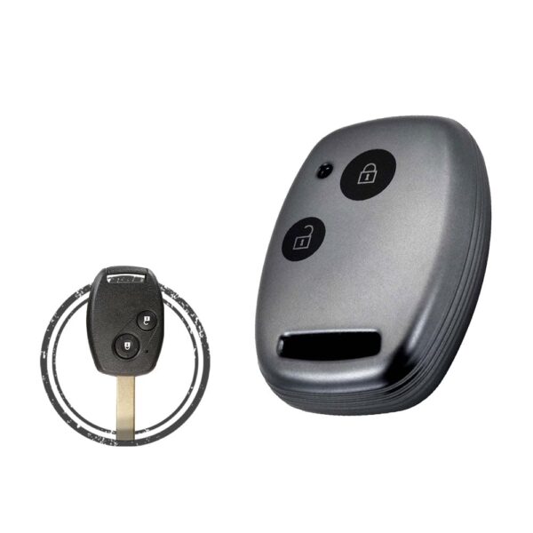 TPU Key Cover Case For Honda Head Key Remote 2 Button BLACK Metal Color