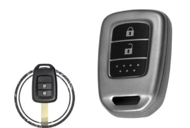 TPU Key Cover Case For Honda Remote Key 2 Button BLACK Metal Color
