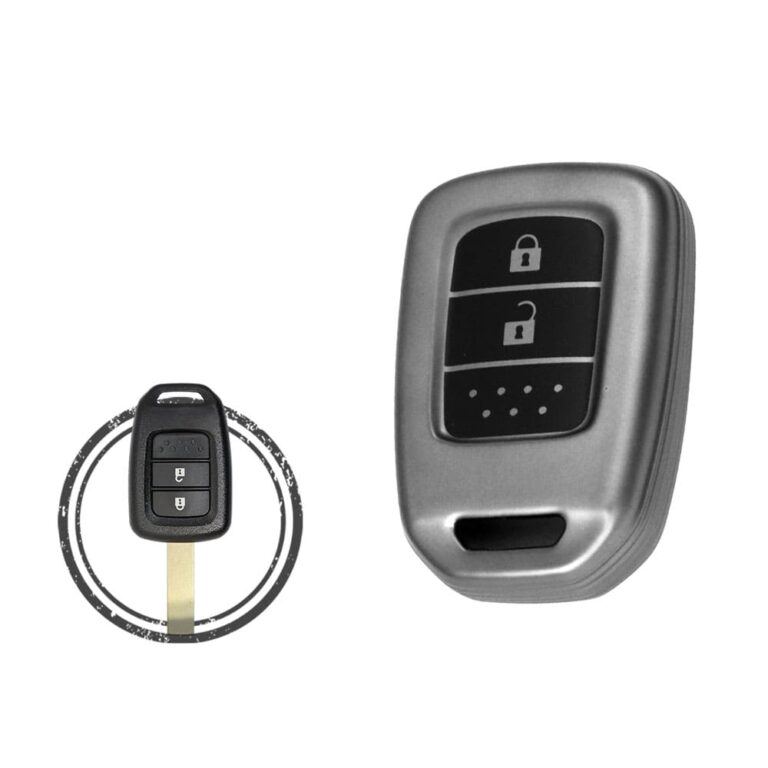 TPU Key Cover Case For Honda Remote Key 2 Button BLACK Metal Color