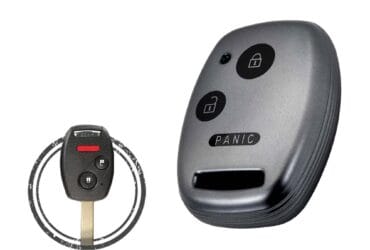 TPU Key Cover Case For Honda Head Key Remote 3 Button w/ Panic BLACK Metal Color