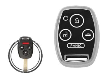 TPU Key Cover Case For Honda Remote Head Key 4 Button Black Chrome Color