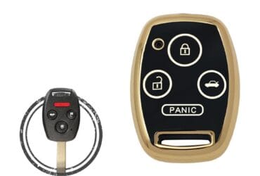 TPU Key Cover Case For Honda Remote Head Key 4 Button BLACK GOLD Color