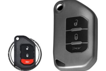 Coque en TPU pour clé pliante intelligente Jeep Wrangler Gladiator 3 bouton Couleur métal noir