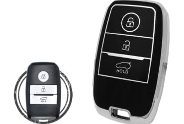 TPU Key Cover Case For KIA Soul Sorento Sportage Smart Key Remote 3 Button Black Chrome Color