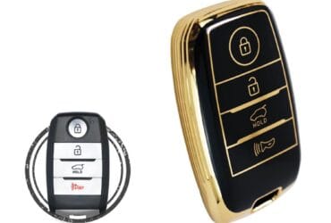 TPU Key Cover Case Protector For KIA Soul Forte Sorento Sedona Smart Key Remote 4 Button BLACK GOLD Color