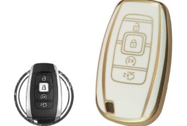 TPU Key Cover Case For Lincoln MKZ MKX MKC Smart Key Remote 4 Button WHITE GOLD Color