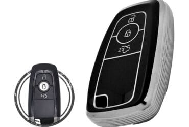 TPU Key Cover Case For Ford Edge S-Max Galaxy Smart Key Remote 3 Button Black Chrome Color