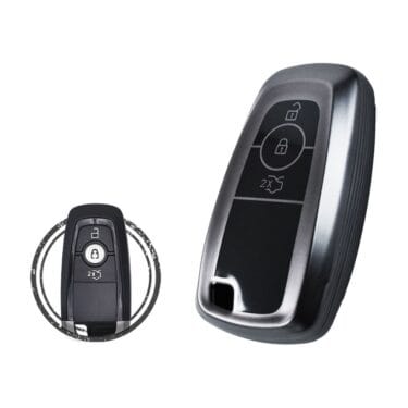 TPU Key Cover Case For Ford Edge S-Max Galaxy Smart Key Remote 3 Button BLACK Metal Color