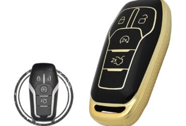 TPU Key Cover Case For Ford Explorer Smart Key Remote 4 Button BLACK GOLD Color