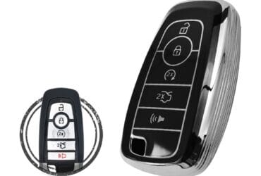 TPU Key Cover Case For Ford Edge Fusion Expedition Explorer Smart Key Remote 5 Button Black Chrome Color