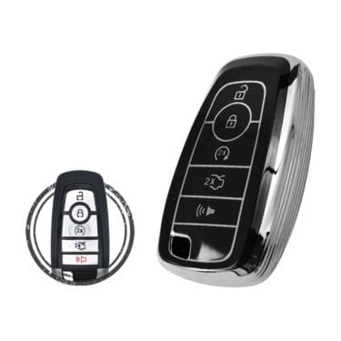 TPU Key Cover Case For Ford Edge Fusion Expedition Explorer Smart Key Remote 5 Button Black Chrome Color