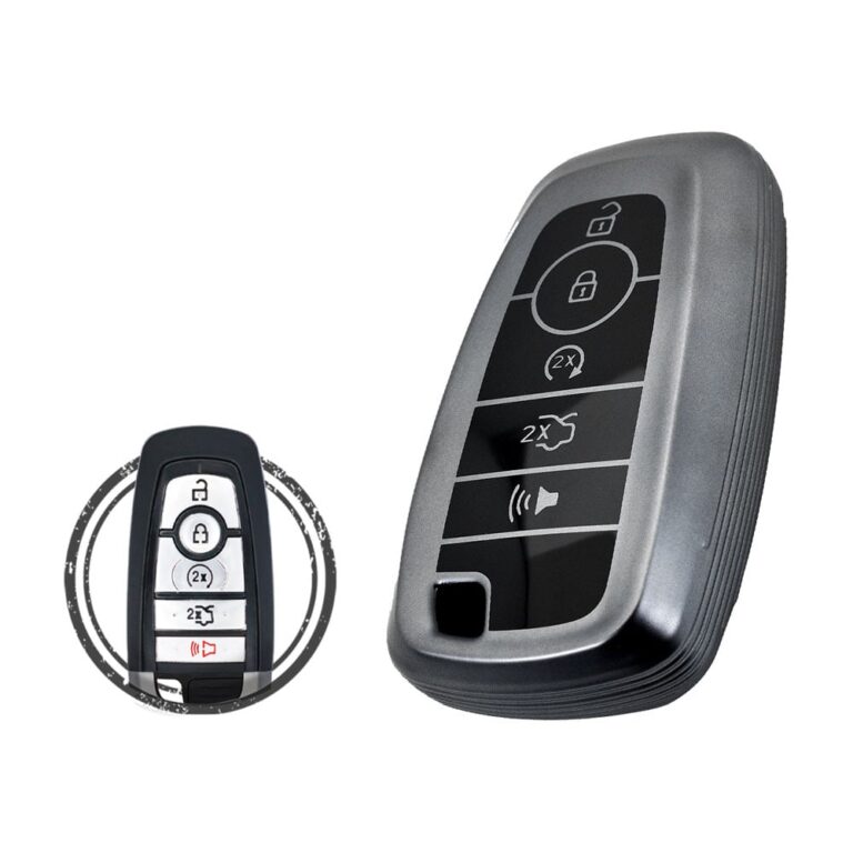 TPU Key Cover Case For Ford Edge Fusion Explorer Expedition Smart Key Remote 5 Button BLACK Metal Color