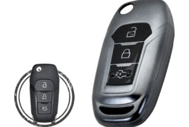 TPU Key Cover Case For Ford Mondeo Fiesta Fusion Flip Key Remote 3 Button BLACK Metal Color