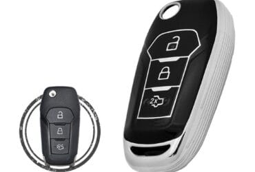 TPU Key Cover Case For Ford Mondeo Fiesta Fusion Flip Key Remote 3 Button Black Chrome Color