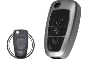TPU Key Cover Case For Ford Focus Flip Key Remote 3 Button BLACK Metal Color