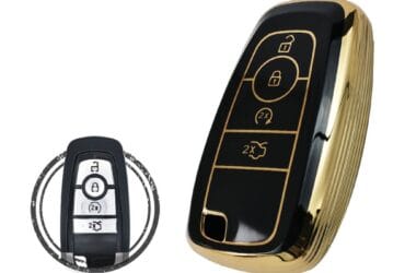 TPU Key Cover Case For Ford Mondeo Fusion Expedition Smart Key Remote 4 Button BLACK GOLD Color
