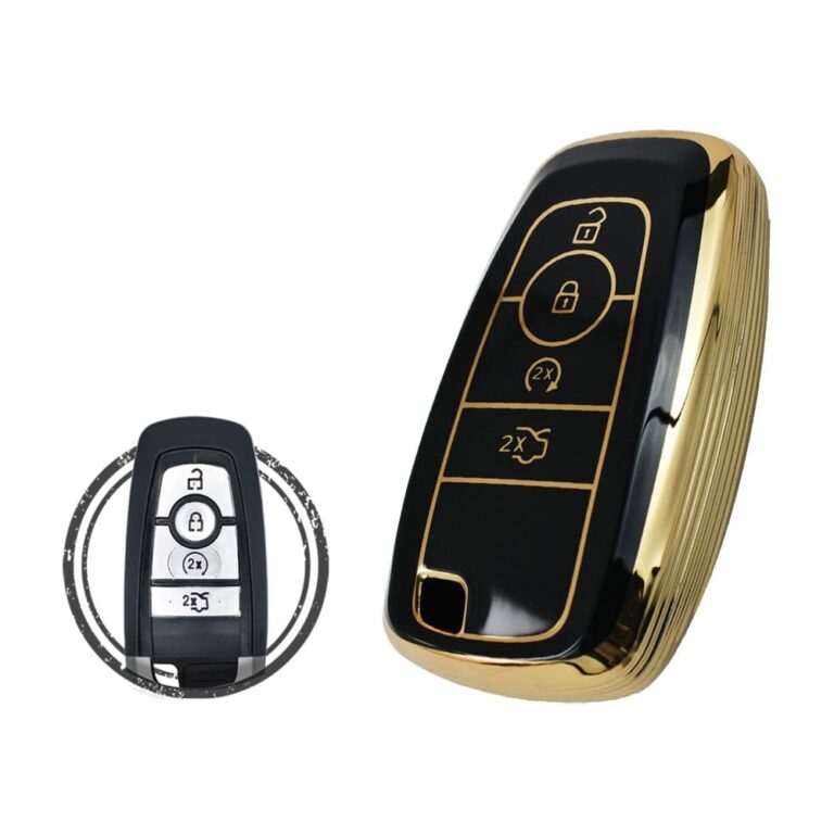 TPU Key Cover Case For Ford Mondeo Fusion Expedition Smart Key Remote 4 Button BLACK GOLD Color