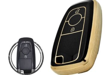 TPU Key Cover Case For Ford Ranger Ecosport Smart Key Remote 2 Button BLACK GOLD Color