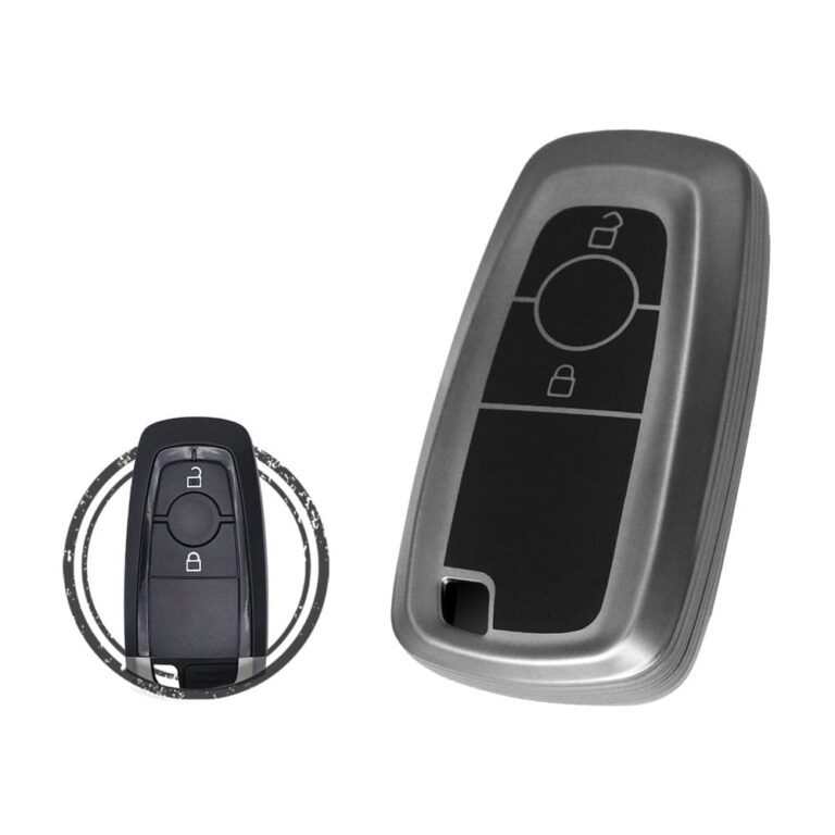 TPU Key Cover Case For Ford Ranger Ecosport Smart Key Remote 2 Button BLACK Metal Color