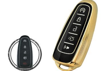 Coque en TPU pour clé intelligente Ford Taurus 5 boutons Couleur noir et or