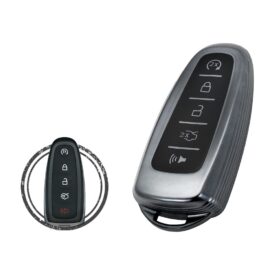TPU Key Cover Case For Ford Taurus Smart Key Remote 5 Button BLACK Metal Color