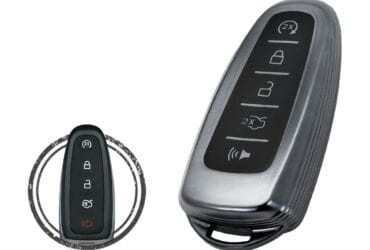 Coque en TPU pour clé intelligente Ford Taurus 5 boutons Couleur métal noir