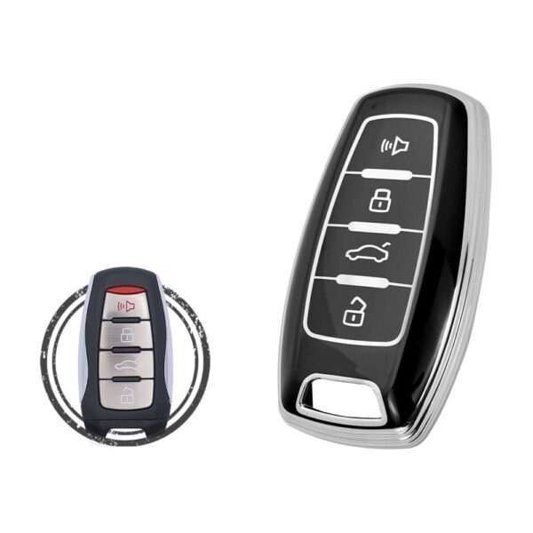 TPU Key Cover Case For Great Wall Haval JOLION H6 H2S H8 H9 Smart Key Remote 4 Button Black Chrome Color