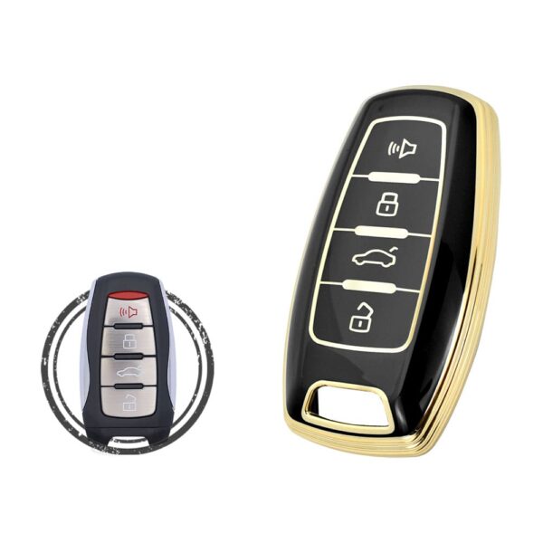 TPU Key Cover Case For Great Wall Haval JOLION H6 H2S H8 H9 Smart Key Remote 4 Button BLACK GOLD Color
