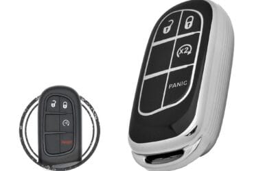 TPU Key Cover Case For Jeep Cherokee Smart Key Remote 4 Button Black Chrome Color