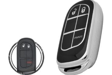 TPU Key Cover Case For Jeep Renegade Smart Key Remote 3 Button Black Chrome Color